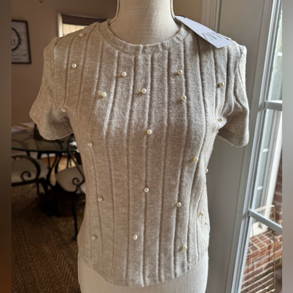 New Zara top with pearl detail